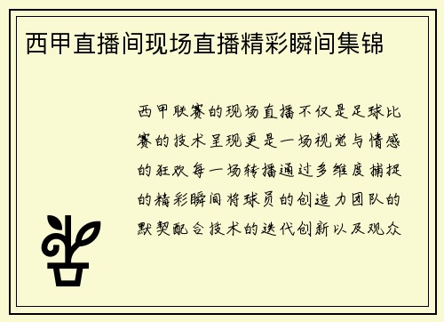 西甲直播间现场直播精彩瞬间集锦
